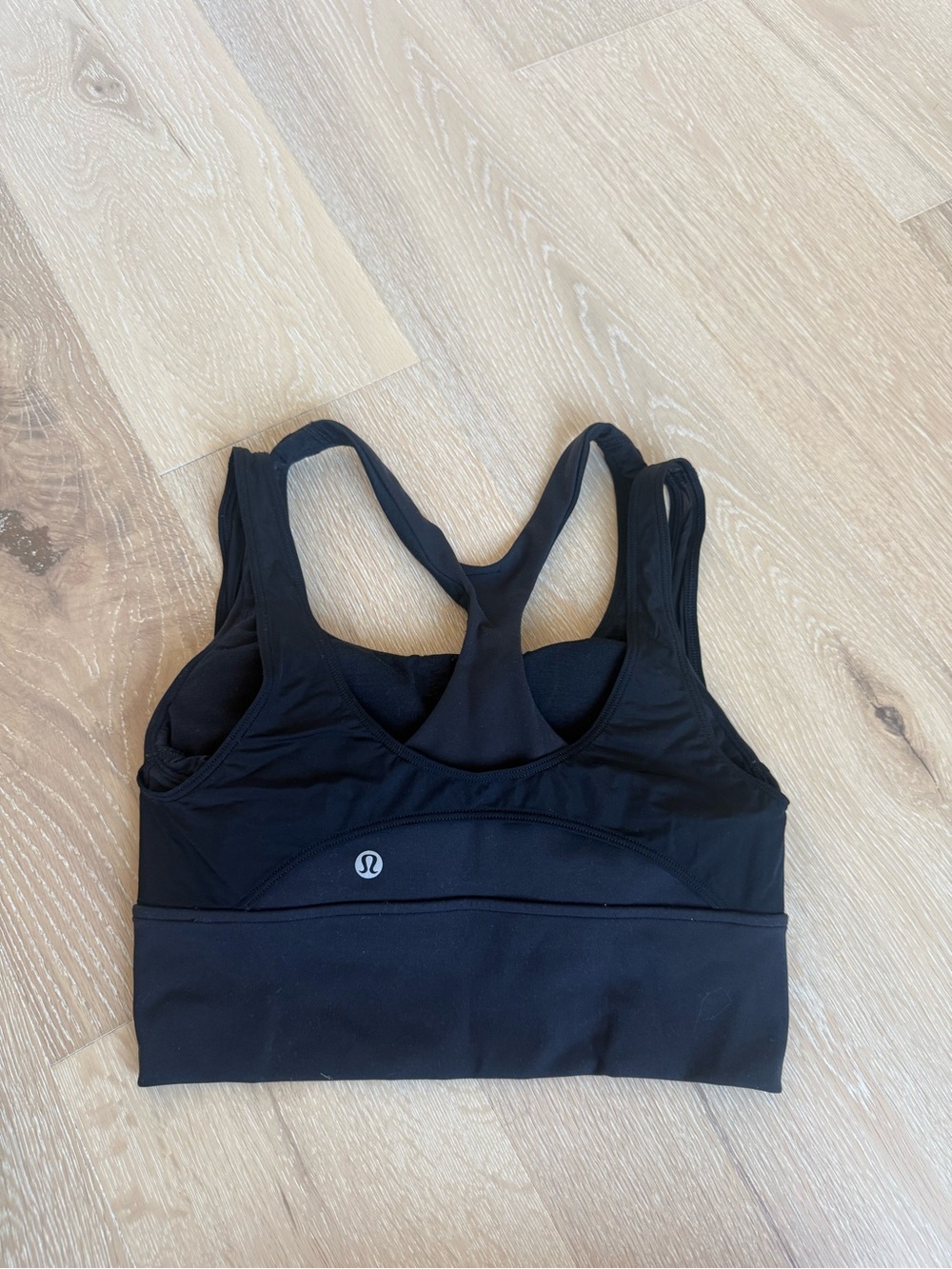 lululemon athletica Black mesh layered Racerback Sports Bra